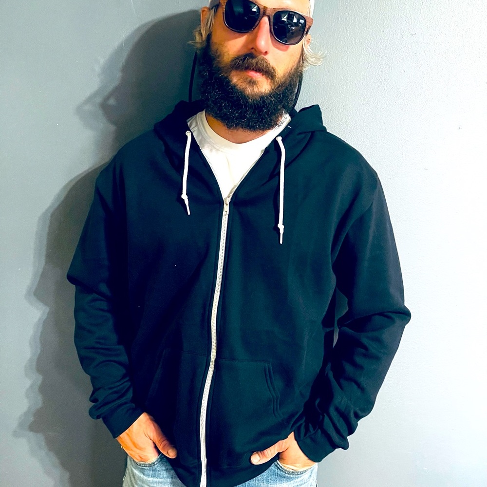 American Apparel Mens Hoodie zip front